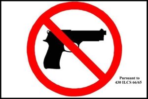 Picture of the "no concealed gun" sign